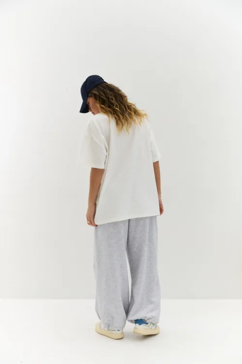 Джогери жіночі oversized сірого кольору на затяжках