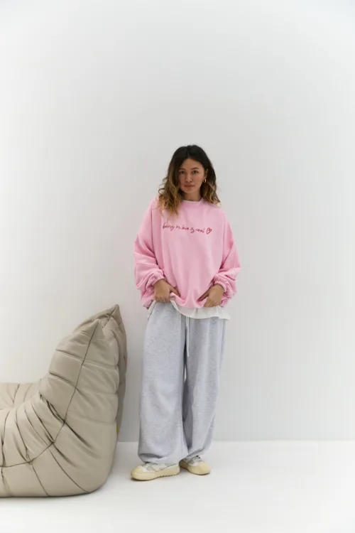 Джогери жіночі oversized сірого кольору на затяжках