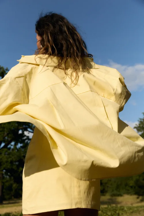 Сорочка жіноча лимонна з льону oversize one size