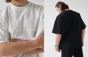 Cholovichi futbolky na kozhen den baza Collage showing a man in an oversized white T-shirt, arms crossed, close up on the torso and sleeves